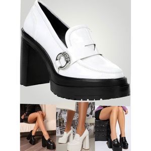 Gianni Bini White and Black Platform Loafers